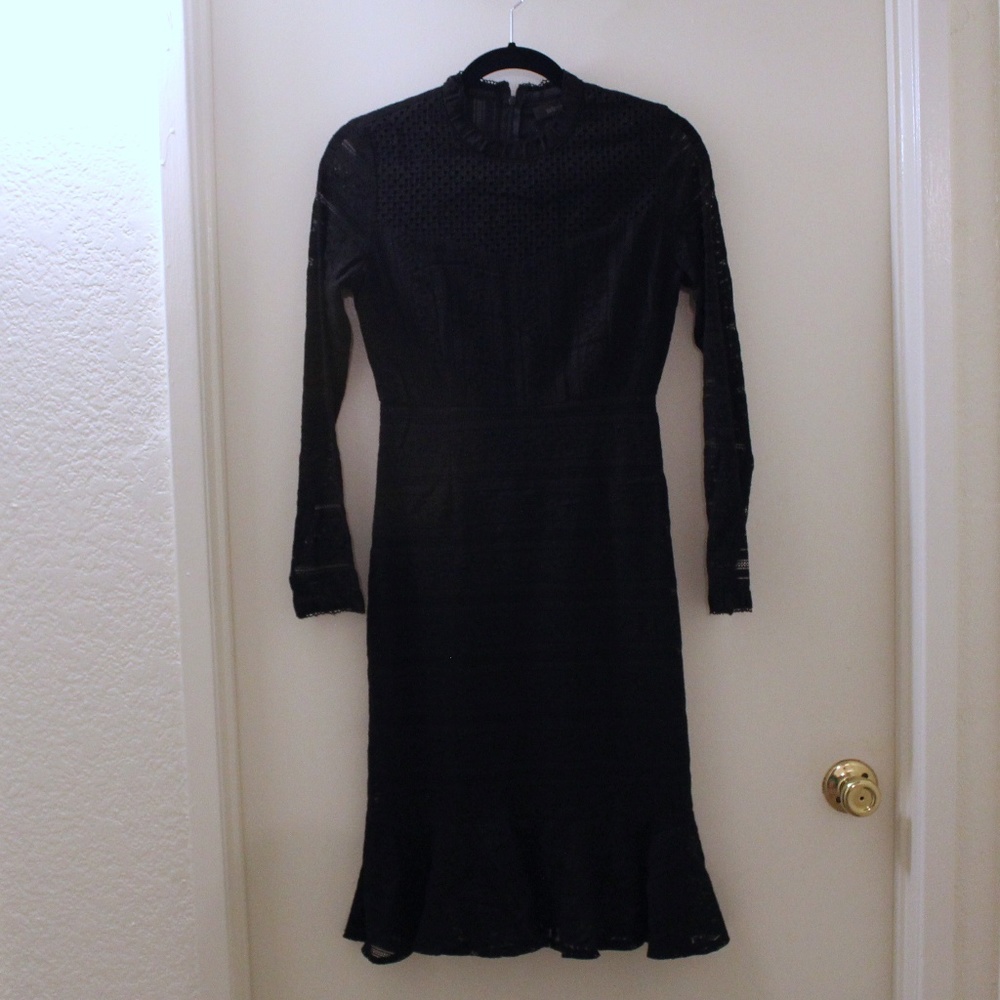 Storets Black Long Sleeve Lace Dress